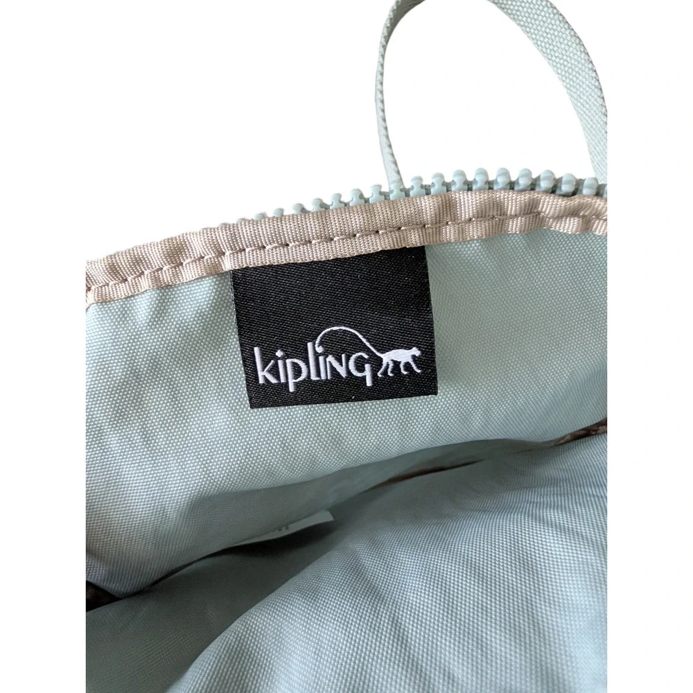 Kipling El Dorado Springtime Sage Mint Nylon Crossbody Bag Flap Zipper Travel